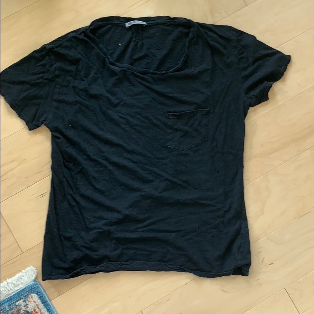Agolde Distressed Black Pocket tee